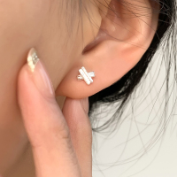 s925纯银交叉编织耳钉轻奢高级小众设计耳钉冷淡风免摘耳饰送女朋友老婆情人节七夕生日礼物