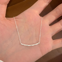 纯银竹节微笑项链日常百搭锁骨链女2025新款配裙子高级不掉色送女朋友老婆情人节七夕生日礼物