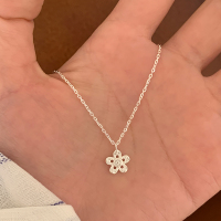 纯银锆石太阳花项链女款2025新款高级感轻奢小众锁骨链颈链潮送女朋友老婆情人节七夕生日礼物