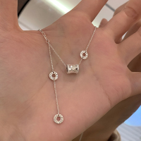 纯银碎碎冰路路通流苏长项链轻奢高级感小蛮腰颈链锁骨链配饰送女朋友老婆情人节七夕生日礼物