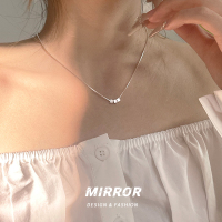 925纯银方块吊坠项链女简约锁骨链小众设计气质2025年夏送女朋友老婆情人节七夕生日礼物