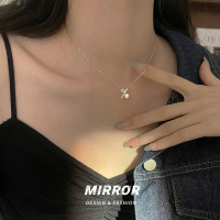 925纯银小众设计百分比符号项链女锁骨链高级感珍珠2025年送女朋友老婆情人节七夕生日礼物