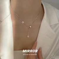 999纯银闪亮小蛮腰流苏吊坠项链女锁骨链圆圈轻奢小众设计送女朋友老婆情人节七夕生日礼物