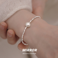 925纯银珍珠碎银手链女手饰配饰小众设计学生轻奢2025年夏送女朋友老婆情人节七夕生日礼物