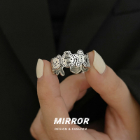 925纯银戒指女指环姜饼人小熊个性简约食指开口戒2025年潮夏小众送女朋友老婆情人节七夕生日礼物