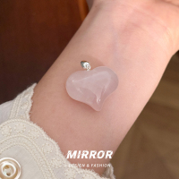 925纯银粉晶屁桃爱心吊坠女仅项坠礼物个性创意轻奢简约 BCZ2006送女朋友老婆情人节七夕生日礼物