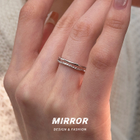 999纯银肌理双层戒指女指环尾戒韩国网红气质潮流时尚个性送女朋友老婆情人节七夕生日礼物