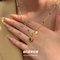 925纯银绿翡翠葫芦圆牌项链女锁骨链高级感时尚轻奢送女朋友老婆情人节七夕生日礼物