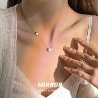 925纯银闪亮双星吊坠项链女锁骨链五角星时尚小众设计闺蜜送女朋友老婆情人节七夕生日礼物