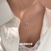 999纯银蝴蝶结闪亮星星项链女锁骨链个性创意气质高级感新送女朋友老婆情人节七夕生日礼物