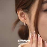 925纯银磨砂素圈耳扣男女耳环耳饰小巧闺蜜礼物轻奢新款送女朋友老婆情人节七夕生日礼物