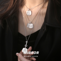 925纯银英文字母闪亮方牌仅吊坠坠子小众气质时尚重约6-7g BCZ552送女朋友老婆情人节七夕生日礼物