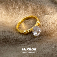 925纯银鸽子蛋闪亮戒指女指环尾戒个性时尚高级感重约4g BCJ3264送女朋友老婆情人节七夕生日礼物