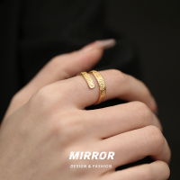 925纯银吉言戒指女指环尾戒轻奢个性气质小众设计新高级感食指春送女朋友老婆情人节七夕生日礼物