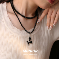 925纯银熔岩黑蝴蝶吊坠女配件材料挂绳闺蜜礼物重约6.6gBCZ993送女朋友老婆情人节七夕生日礼物