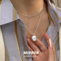 925纯银双层银牌英文刻字项链女锁骨链时尚个性简约礼物潮送女朋友老婆情人节七夕生日礼物