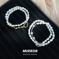 925纯银淡水巴洛克珍珠项链女锁骨链小众轻奢简约重约9g BCX5504送女朋友老婆情人节七夕生日礼物