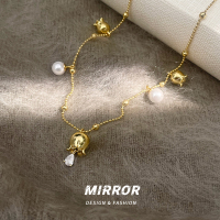 925纯银铃兰花贝珠项链女锁骨链高级感时尚轻奢新重约11g BCX5481送女朋友老婆情人节七夕生日礼物