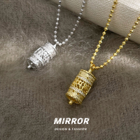 925纯银转金筒项链女锁骨链轻奢小众高级感时尚潮重约12g BCX5517送女朋友老婆情人节七夕生日礼物