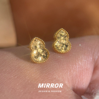 925纯银鳞片碎冰冰葫芦耳钉女耳环耳饰个性轻奢高级感潮 BCE8918送女朋友老婆情人节七夕生日礼物