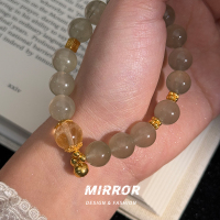 925纯银葫芦绿发晶 黄塔晶串珠手链女手环手饰个性清新 BCS4063送女朋友老婆情人节七夕生日礼物