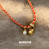 925纯银葫芦闪亮红绳编织手链女手环手饰高级感潮重约5g BCS4056送女朋友老婆情人节七夕生日礼物