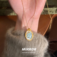 925纯银蓝水翡翠白贝小仙女吊坠女项坠时尚个性高级感新送女朋友老婆情人节七夕生日礼物