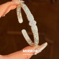 999纯银四叶草蝴蝶手镯女手环手饰高级感轻奢时尚潮约27g BCS4097送女朋友老婆情人节七夕生日礼物