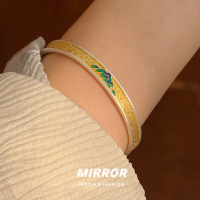 999纯银只此青绿千里江山手镯女手环手饰国风个性潮约23g BCS4117送女朋友老婆情人节七夕生日礼物