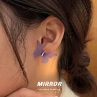 925纯银双层薄纱蝴蝶耳钉女耳环耳饰创意气质时尚高级感新送女朋友老婆情人节七夕生日礼物