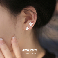 925纯银雏菊耳夹女耳钉耳环耳饰无耳洞耳骨夹清新小众设计送女朋友老婆情人节七夕生日礼物