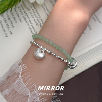 999纯银东陵玉串珠银坨坨福锁手链女手环手饰轻奢ins风气质送女朋友老婆情人节七夕生日礼物