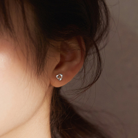 925三角形波浪莫比乌斯环耳钉女纯银耳环耳饰小巧简约ins风送女朋友老婆情人节七夕生日礼物