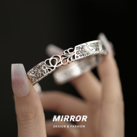 925纯银彩贝母涂鸦手镯女手环手饰个性气质高级感镯子韩ins风小众送女朋友老婆情人节七夕生日礼物