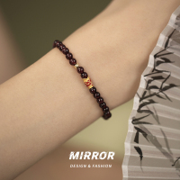 925纯银石榴石锦鲤手链女手串手环银饰时尚2025年汉服配饰学生夏送女朋友老婆情人节七夕生日礼物