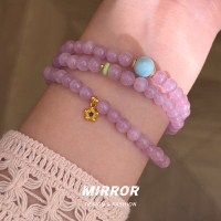 925纯银紫锂辉海纹石串珠手链女手环手饰个性时尚高级感 BCS4393送女朋友老婆情人节七夕生日礼物