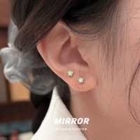 999纯银欧泊星星耳钉女耳环耳饰创意个性气质学生礼物简约送女朋友老婆情人节七夕生日礼物