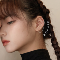 925无耳洞纯银耳夹耳骨夹女耳链耳骨环假耳钉耳环耳饰网红送女朋友老婆情人节七夕生日礼物