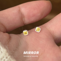 999纯银柠檬方糖耳钉女耳环耳饰气质时尚小众设计简约新款送女朋友老婆情人节七夕生日礼物