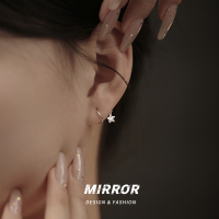 925纯银弹簧星星耳钉女耳环耳饰时尚2025年新款潮个性送女朋友老婆情人节七夕生日礼物