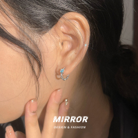 925纯银薄荷立方几何耳钉女耳环耳饰复古做旧耳扣网红气质送女朋友老婆情人节七夕生日礼物