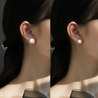 S999纯银耳钉女施家珍珠灯泡耳环耳饰高级感2025年新款潮春夏小众送女朋友老婆情人节七夕生日礼物