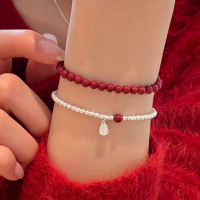 s990纯银福牌朱砂手串叠戴2025蛇年本命年礼物女小众饰品手链送女朋友老婆情人节七夕生日礼物