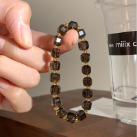 [5.30上新1件85折 3件8折]茶晶小米珠手串百搭日常女款精致送女朋友老婆情人节七夕生日礼物