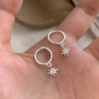 纯银八芒星锆石耳扣独特漂亮耳饰女小流苏耳环2025新款高级感送女朋友老婆情人节七夕生日礼物