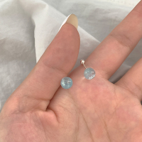 五行补水金s999纯银天然海蓝宝螺丝耳钉轻奢小众清透耳环女高级感送女朋友老婆情人节七夕生日礼物