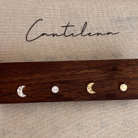 s925纯银镭射月亮几何耳钉小众设计简约日常百搭养耳洞耳饰女送女朋友老婆情人节七夕生日礼物