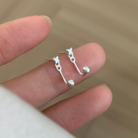 S999纯银[微光星芒]后挂耳钉女韩系时尚耳环高级感简约小众送女朋友老婆情人节七夕生日礼物