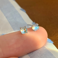 纯银欧泊耳钉养耳洞睡觉免摘适合夏天的耳环耳饰女高级感轻奢送女朋友老婆情人节七夕生日礼物