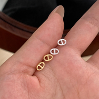 S925纯银猪鼻子螺丝耳钉女款简约时尚养耳洞耳环小众独特耳饰送女朋友老婆情人节七夕生日礼物